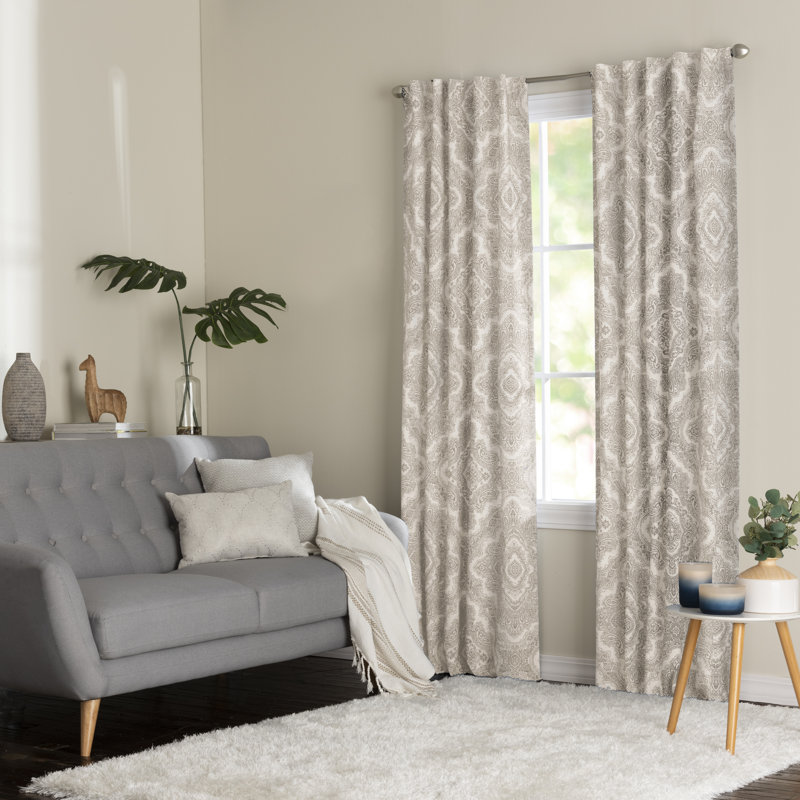 Parnell 100% Polyester Room Darkening Medalion Print Curtain Panel with  Rod Pocket Top and Hidden Back Tabs , 42" x 84"