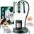 Candle Warmer Lamp With Timer And  Dimmer - Green Marble Base With Retro Glass Lampshade.