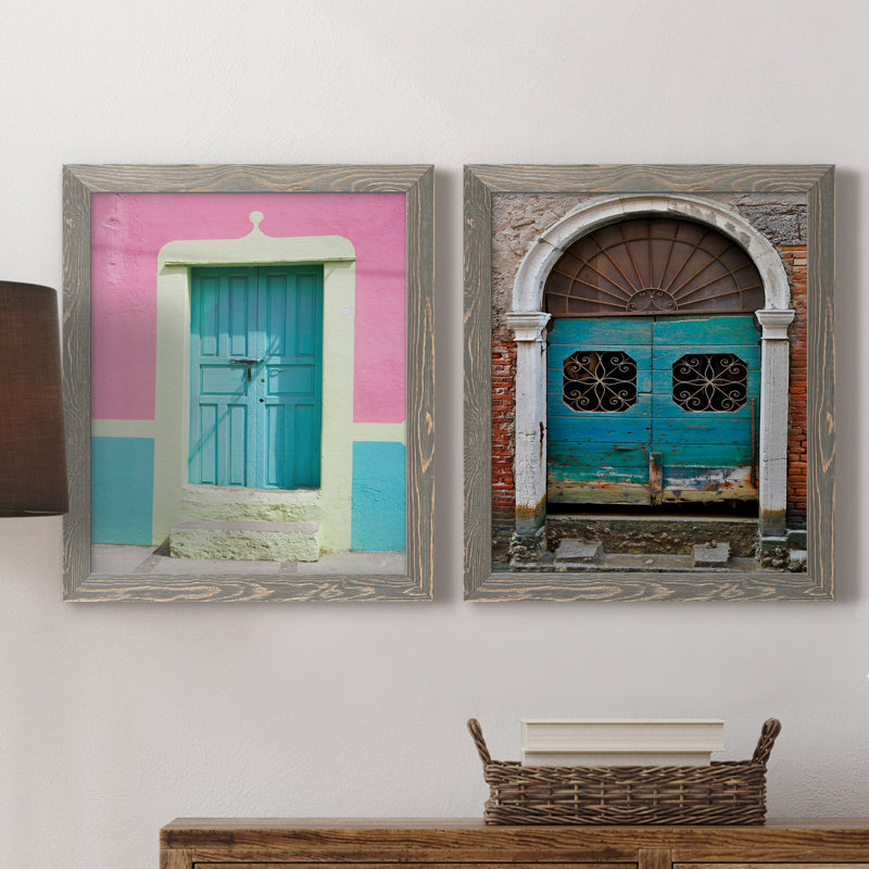 Porte de San Miguel - ensemble de 2 reproductions de photos, H 24 po x l 36 po x P 1,5 po, Toile avec cadre gris