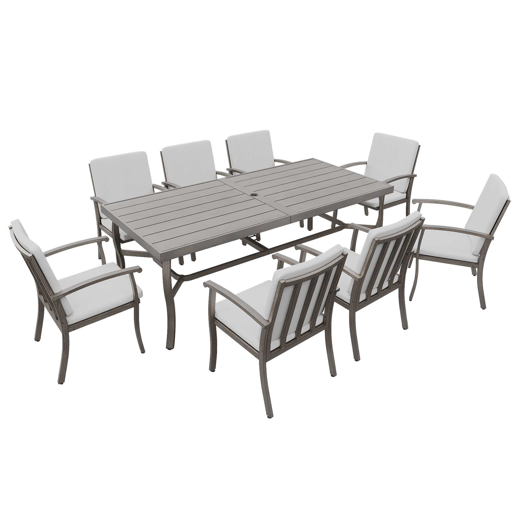 Leigh 84.1'' Rectangular 8 - Person Outdoor Dining Set with Cushions