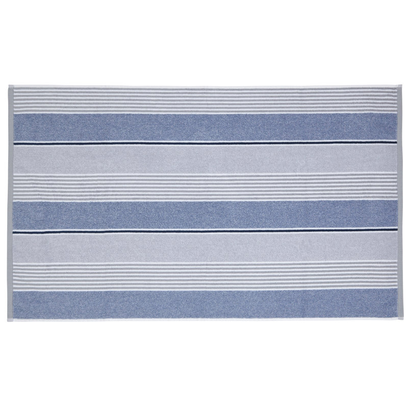 Textured Stripe Bath Towel, Blue