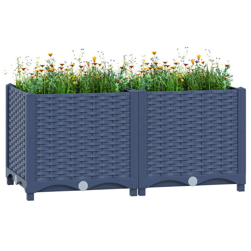 Ronks Planter, 38cm H x 80cm W x 40cm D, Blue Grey