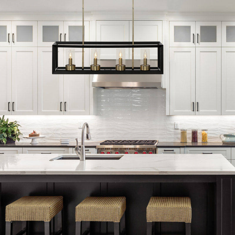 Luminaire suspendu pour îlot de cuisine 4 lumières Hicks