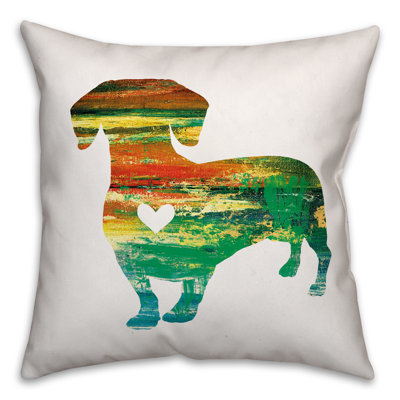  Coussin Silhouette Dachshund, housse seulement
