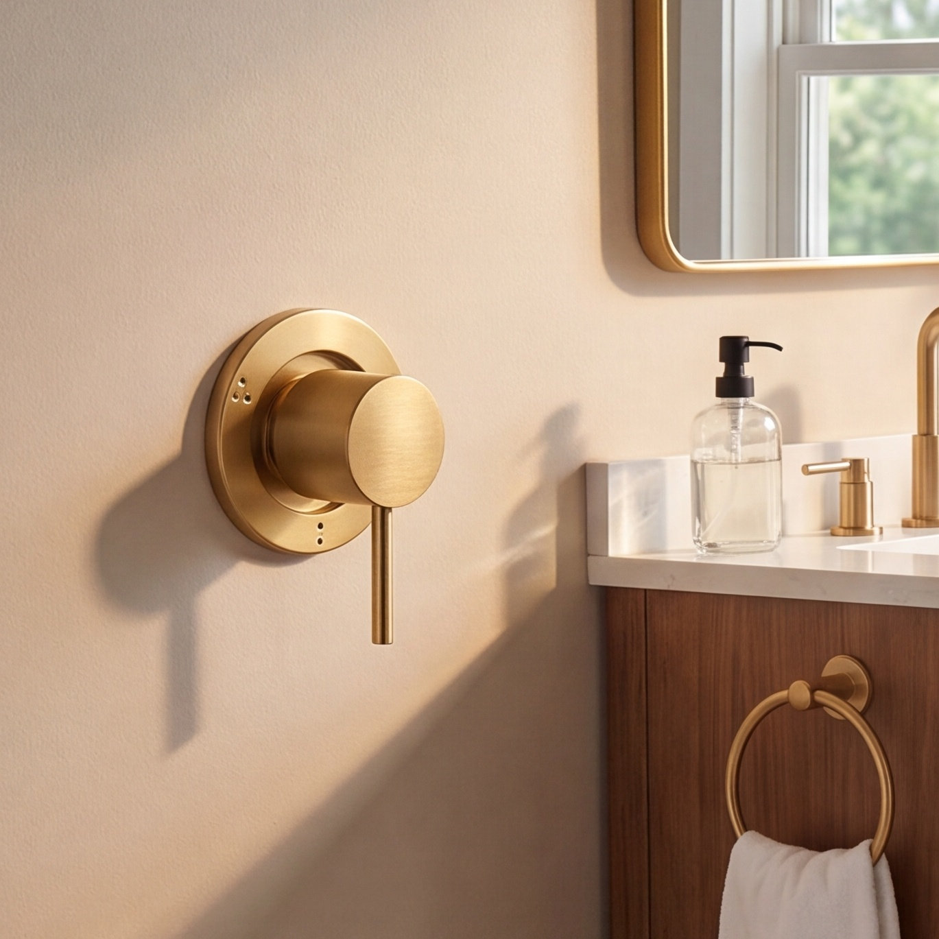 Align Transfer Valve Trim, Brushed Gold