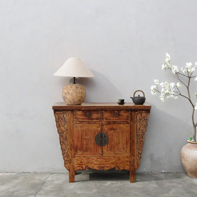 Wabi-Sabi Style Solid Wood Entry Cabinet