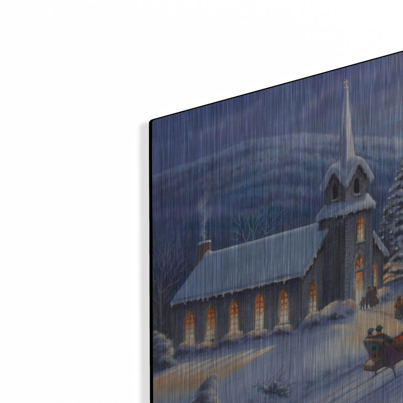 Alcott Hill® «Moonlight In Vermont» par John Zaccheo, art mural en métal, 36 po x 24 po, H 16 po x l 24 po