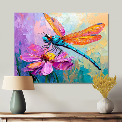Dragonfly On A Flower I - Dragonfly Print Wall Art