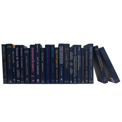 Livres décoratifs - Livres bleu marine - Livres bleus au pied