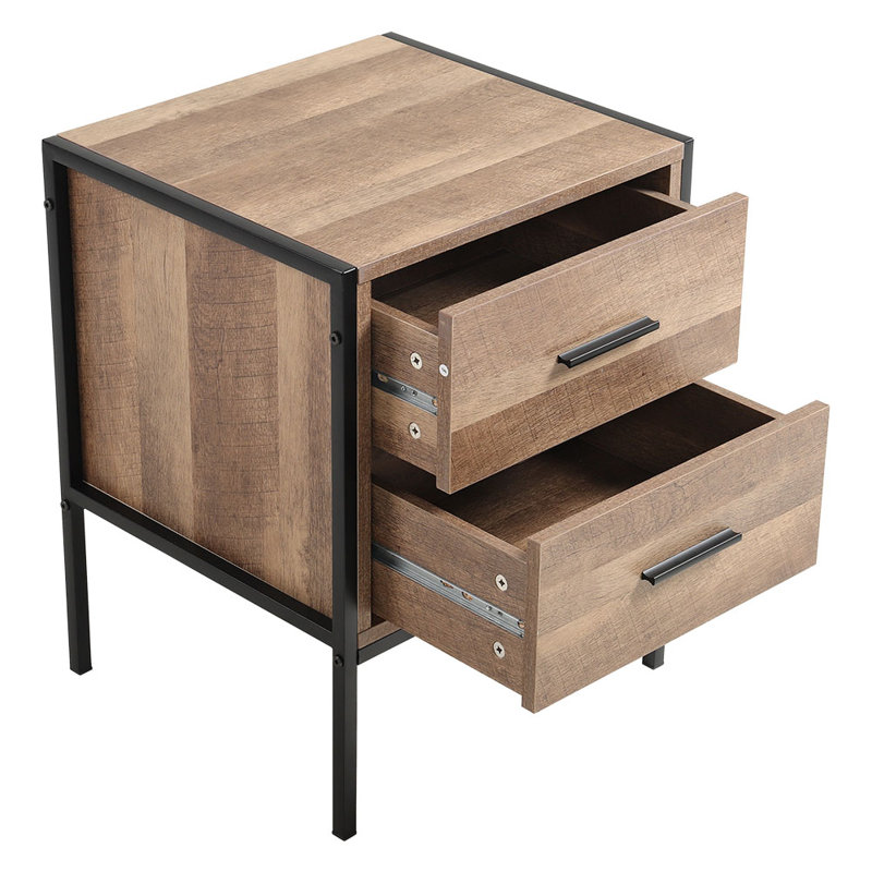 43cm W MDF, Metal Bedside Table