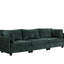3 canapé de salon en chenille, 111,96 x 31,82 x 33,62 po, coussins, conception simple et élégante, coins arrondis pour le tissu, décoration douce et polyvalente