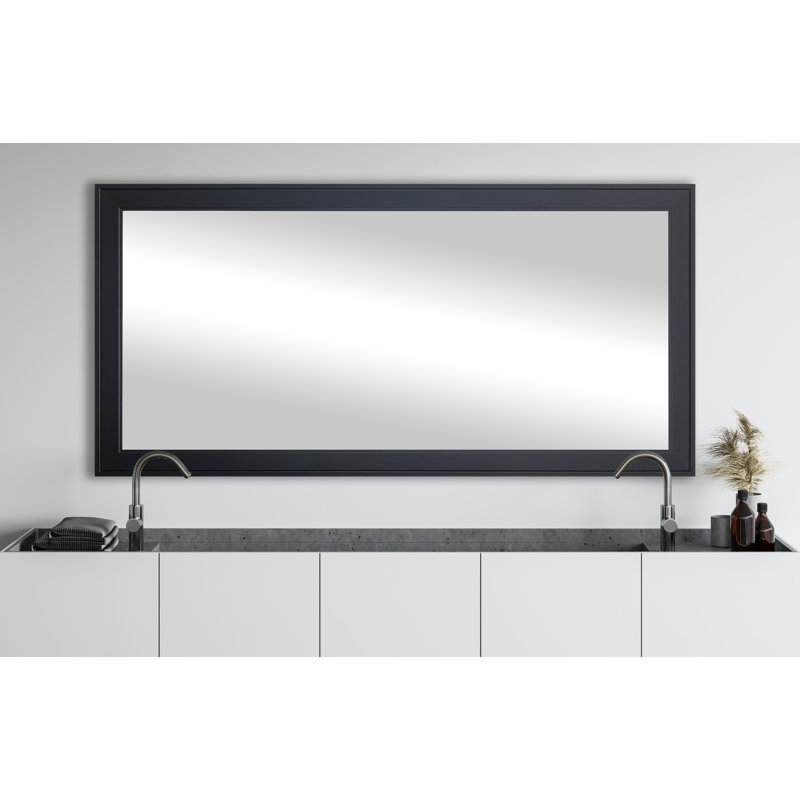 Bornhardt Engineered Wood Wall Mirror, Black, 39" x 78"