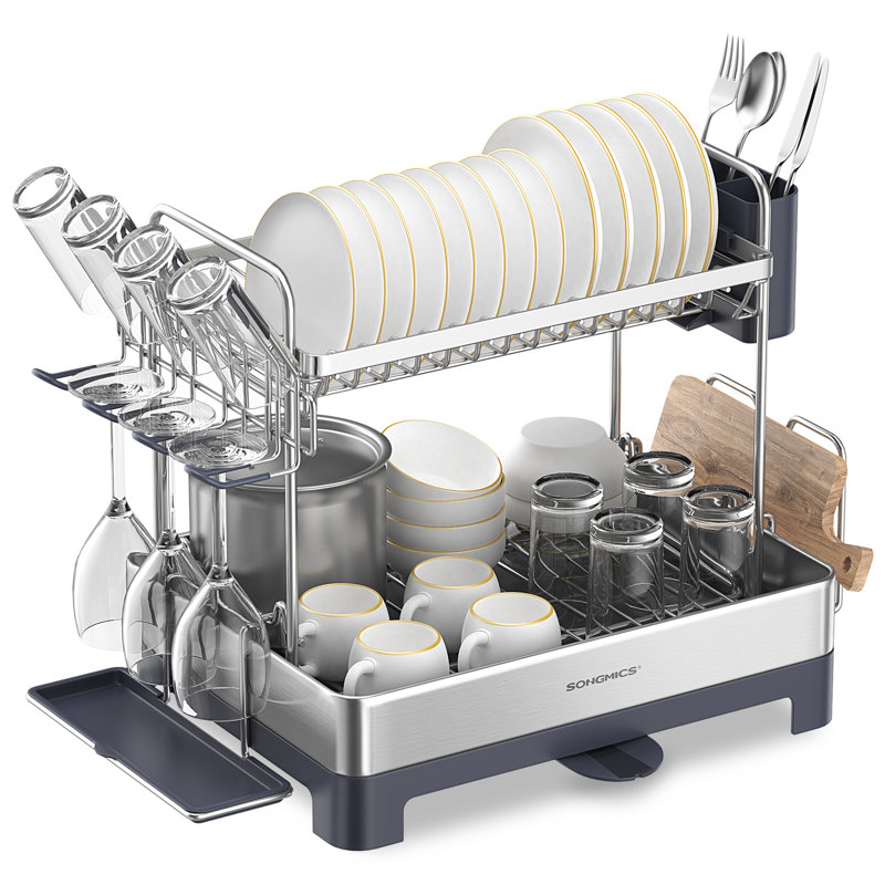 57.1x32x38.5cm Steel Dish Rack, Gray