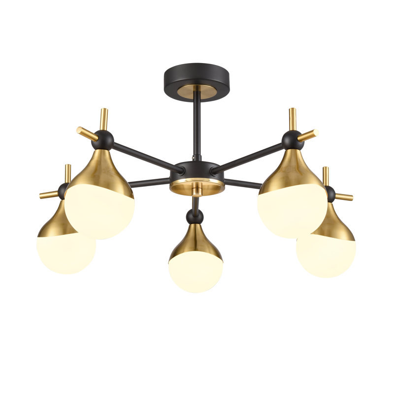 Davantae Flush Mount, Brass/Black