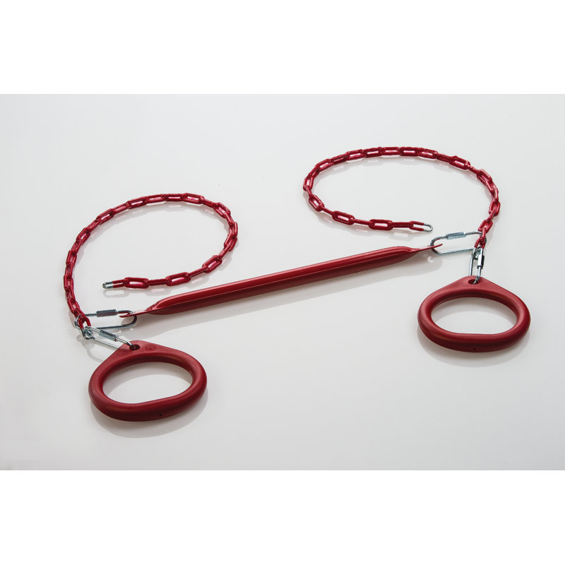 Trapèze standard avec anneaux circulaires et chaînes, Rouge