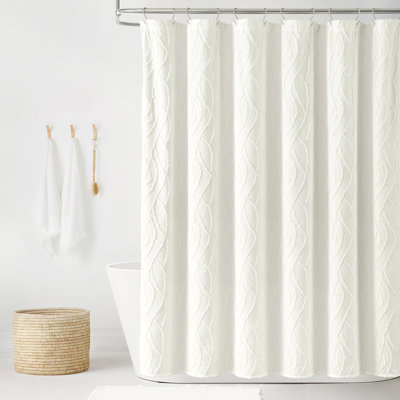 Aatifa Shower Curtain Soft White Single 72x72