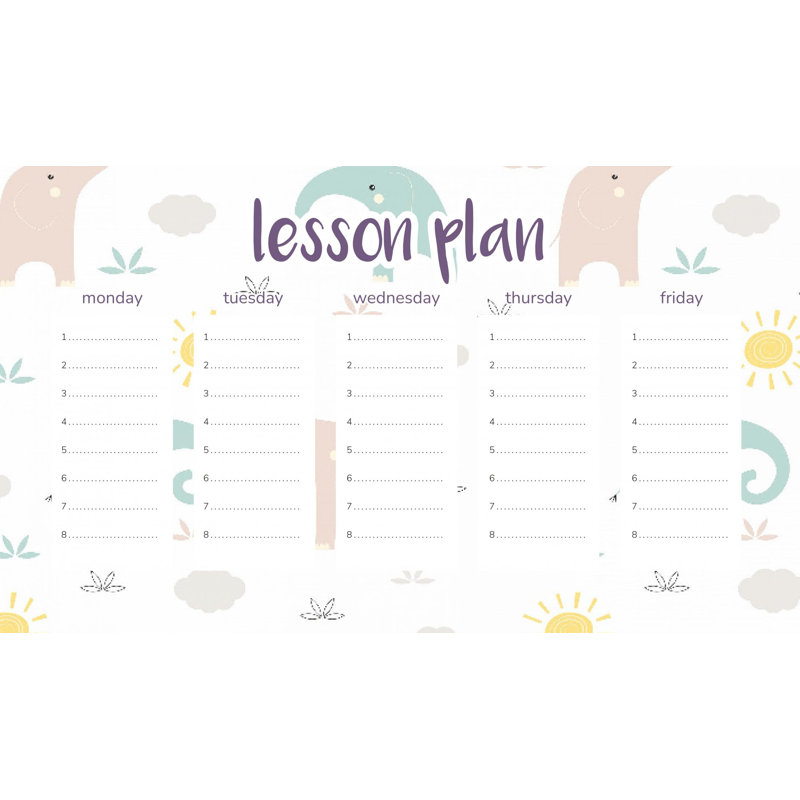 Magnetic Lesson Plan Pastel Elephants
