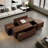 Rectangular Sliding Top Coffee Table With 2 Drawers And 2 Hidden Storage Compartments