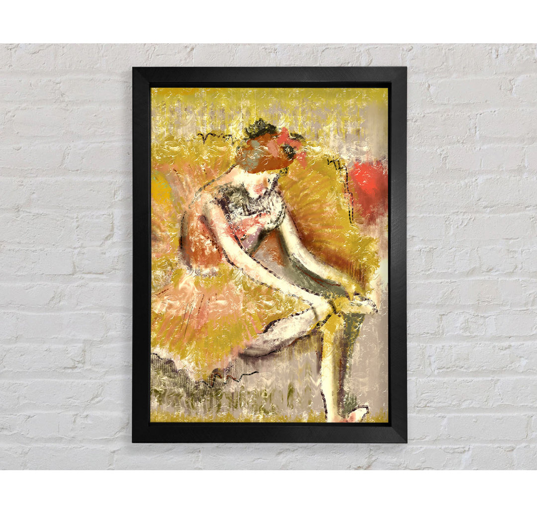 Goldene Ballerina 1 Gerahmter Druck