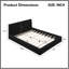 Grand lit plateforme tapissier en noir - Design moderne, aucun sommier nécessaire-486156393