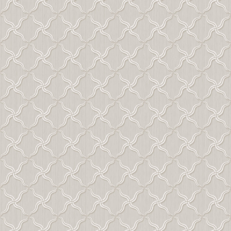 Papier peint embossé en treillis 27 pi x 27 po alexi orné criss cross Brilliance, Gris