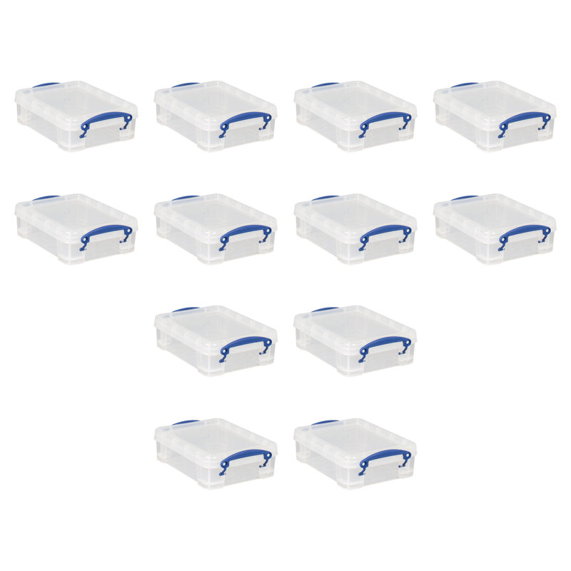  1.75L Storage Bin w/Snap Lid & Clip Lock Handle, 12 Pck, Clear, 1.85 Quarts, 12-Packs, Clear