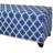 Blue Moroccan Stripes Decor 18" Tall Storage Bench With 42" Long Seat, Seat - To Floor Distance, 39" And 14.5" Height Without Legs