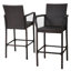 Tabouret de bar d'extérieur moderne Lansdale, hauteur du siège 75,5 cm, en résine tressée PE avec structure en métal thermolaqué.-28208405