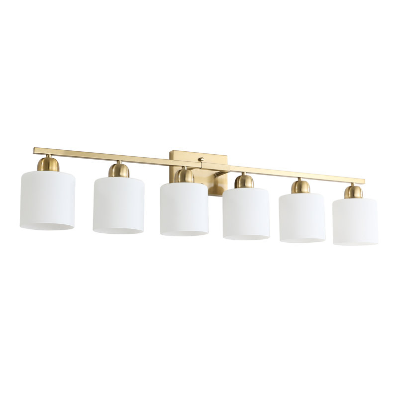 6 Gold Modern Bathroom Wall , 38" With Heat- E26 Socket, Dimmable, Suitable For Mirror Cabinet, Living Room, Gold
