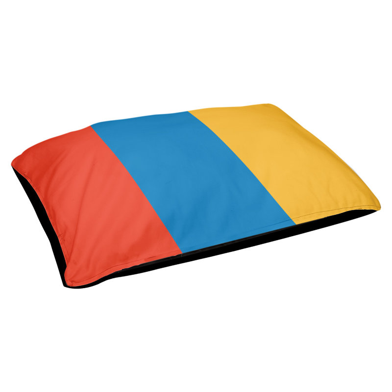 Coussin extérieur Oklahoma, Grand (l 40 po x P 30 po x H 14 po), Rouge basketball / bleu basketball / jaune