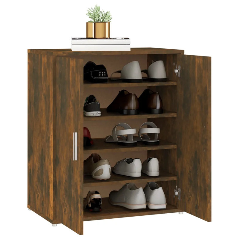 Shoe Cabinet 60x35x70 cm Engineered Wood, Smoked Oak