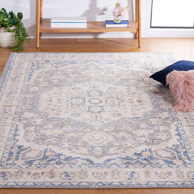 Odiamehi Washable 234 Area Rug In Beige / Light Grey