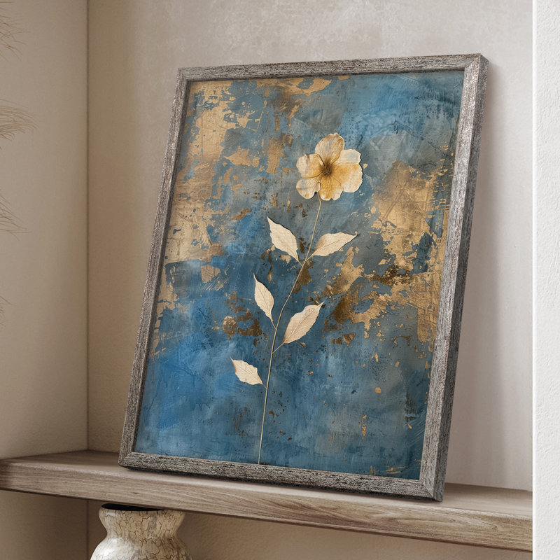 Reproduction encadrée FLORAL Series XLIII - bois massif, H 11 po x l 9 po