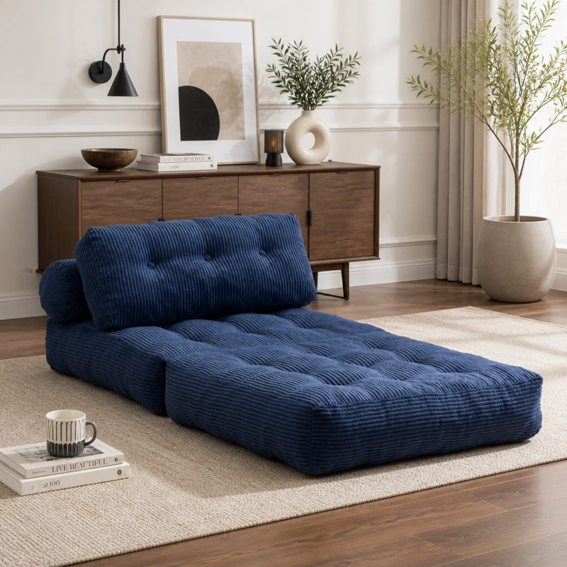 Canapé-lit pliant polyvalent convertible avec dossier réglable et conception de salon portable