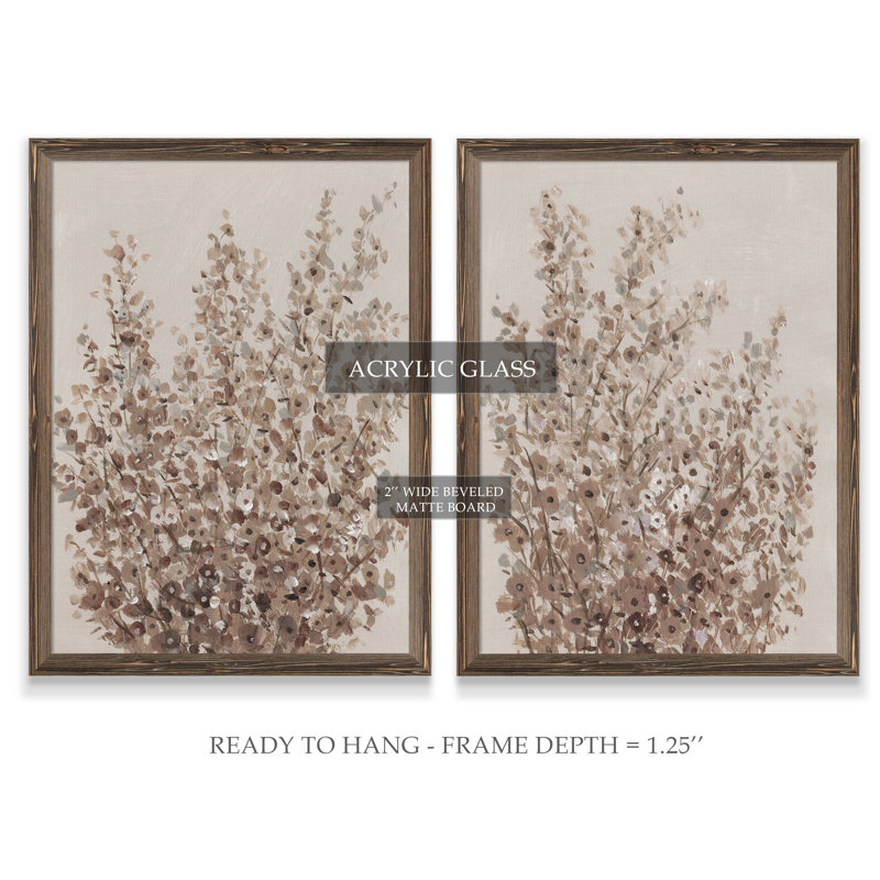 «Rustic Wildflowers I» par Vincent Van Gogh - ensemble de 2 reproductions d'art encadrées, H 20 po x l 16 po, Toile encadrée