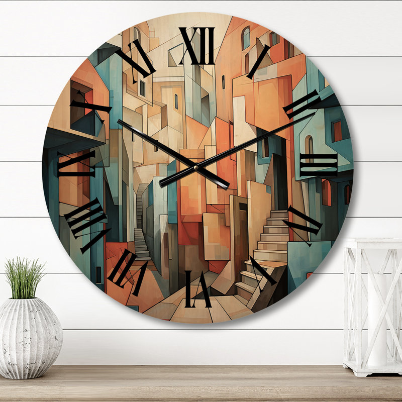 Horloge murale en bois massif Waqar, Moyenne