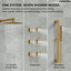 RelaxaJet Thermostatic Shower System,12" High-Pressure Rainfall Shower Faucet With Rough-In Valve-82331437