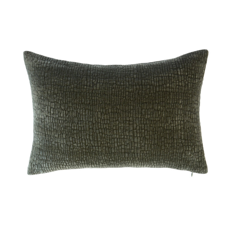 Oreiller texturé vert Tivoli, Vert, Rectangle H 14 po x l 20 po