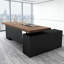 Bureau de direction en bois massif en L noyer avec tiroirs-1266942758-1266942757