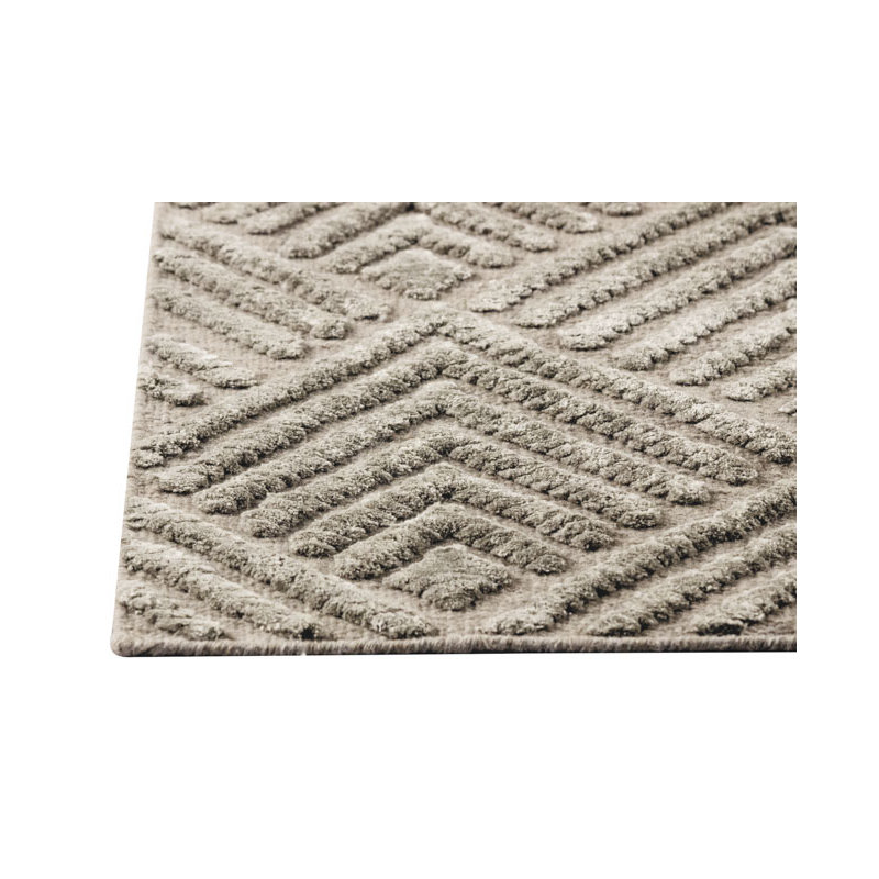 Tapis taupe à motif géométrique Leftwich, Rectangle de 9 pi x 12 pi