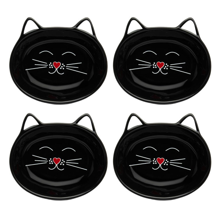 Cat Food Mat For Feed Bowl, Black Cat Pattern Halloween Decor - Mad  Halloween