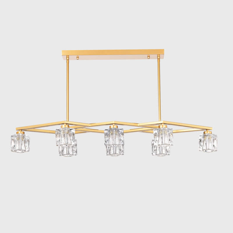 Cristal pour salle à manger - Pièce décorative de luxe en métal doré mat, Gold