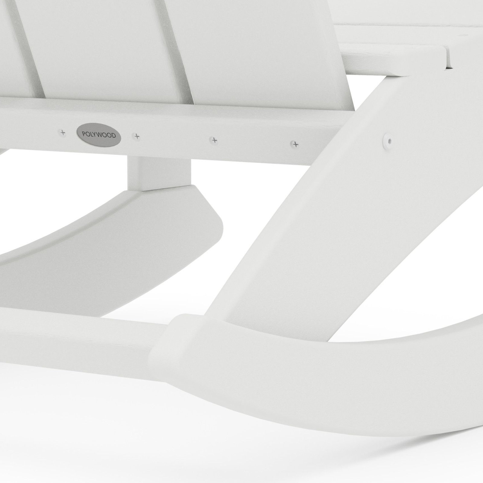POLYWOOD® Modern Adirondack Patio Rocking Chair, White