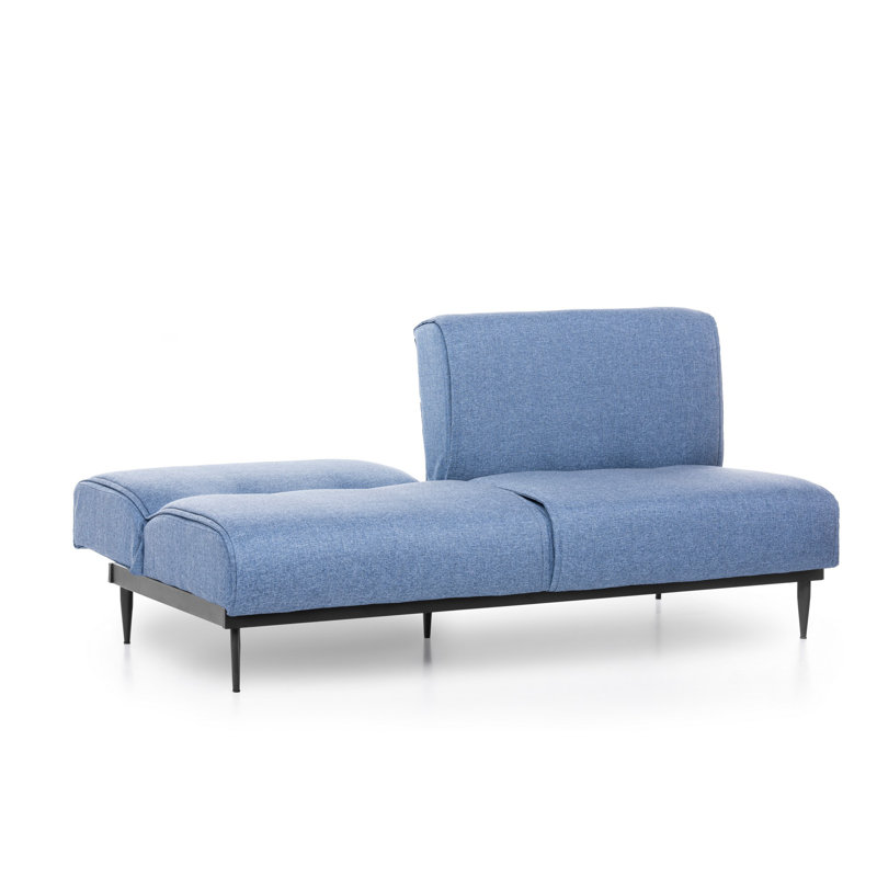Canapé-lit en lin sans accoudoirs 78,74 po Kitley, Bleu