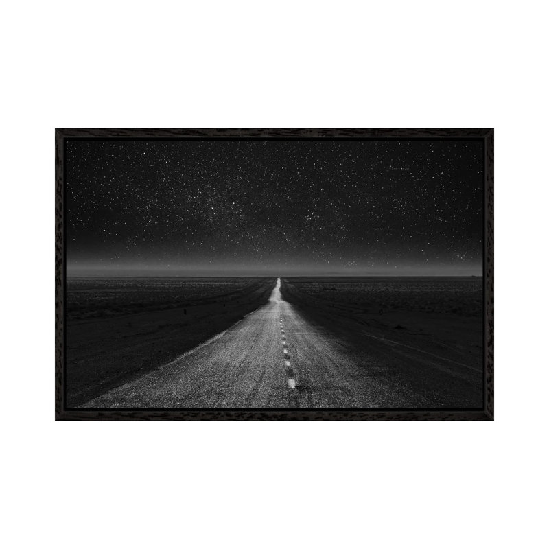 The Dark Eternal Night by Asef Azimaie - Print on Canvas, 45.72cm H x 66.04cm W x 3.81cm D, Black Floater Framed