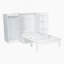 Lit escamotable simple avec tablettes de chevet et garde-robe, blanc