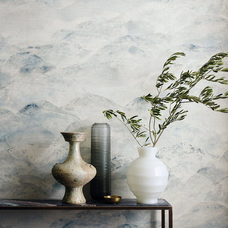 Sansui Wallpaper, Indigo Wash