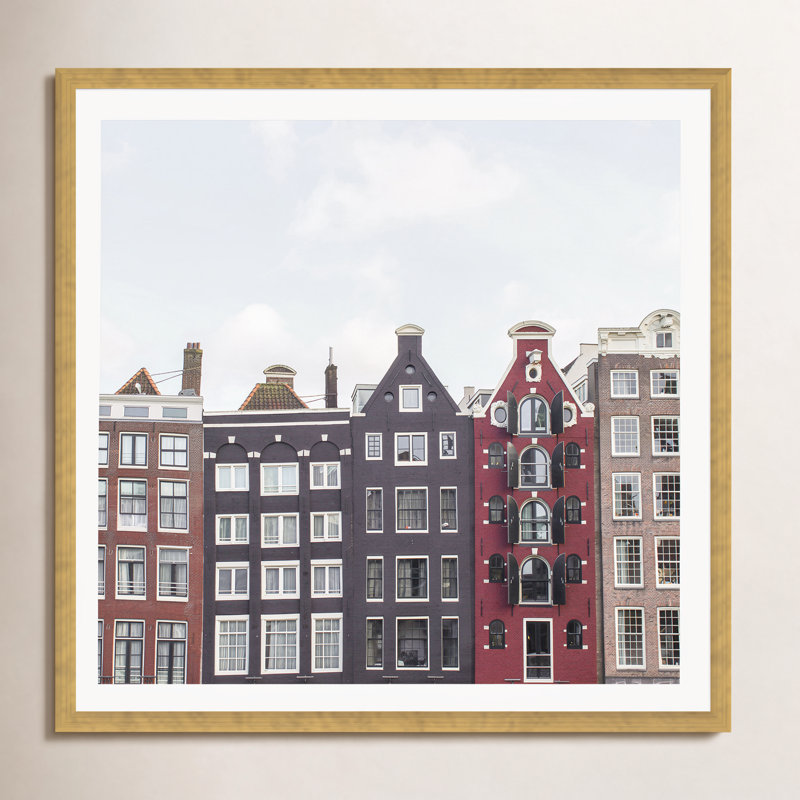 Typique, maisons typiques de Amsterdam - impression d'un seul cadre photo, H 12 po x l 12 po x P 0,75 po, Oui