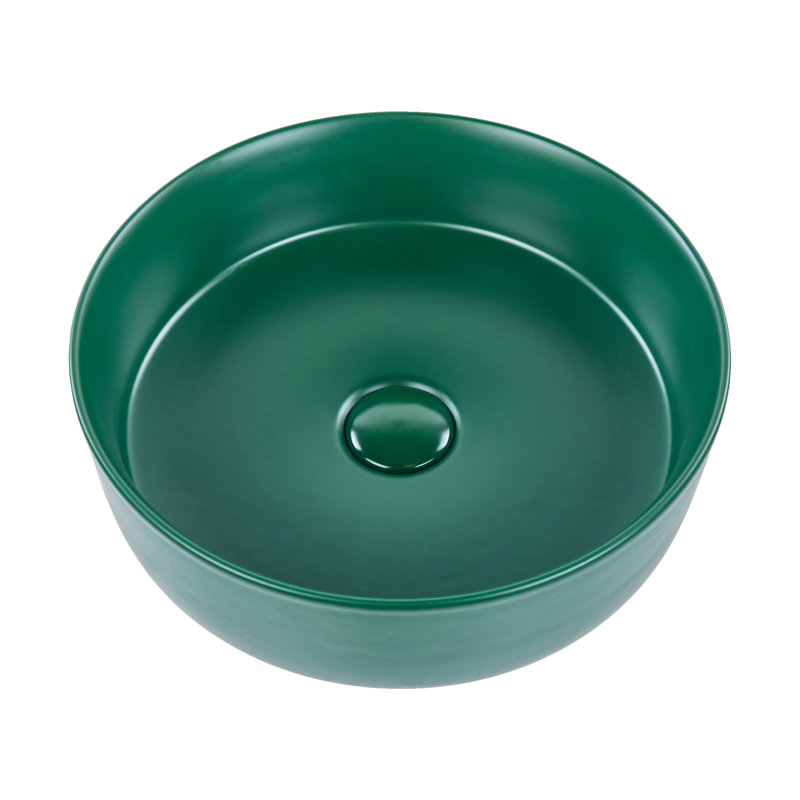 Latitude Run Athar 15mm L x 15mm W Ceramic Oval Sink, Green