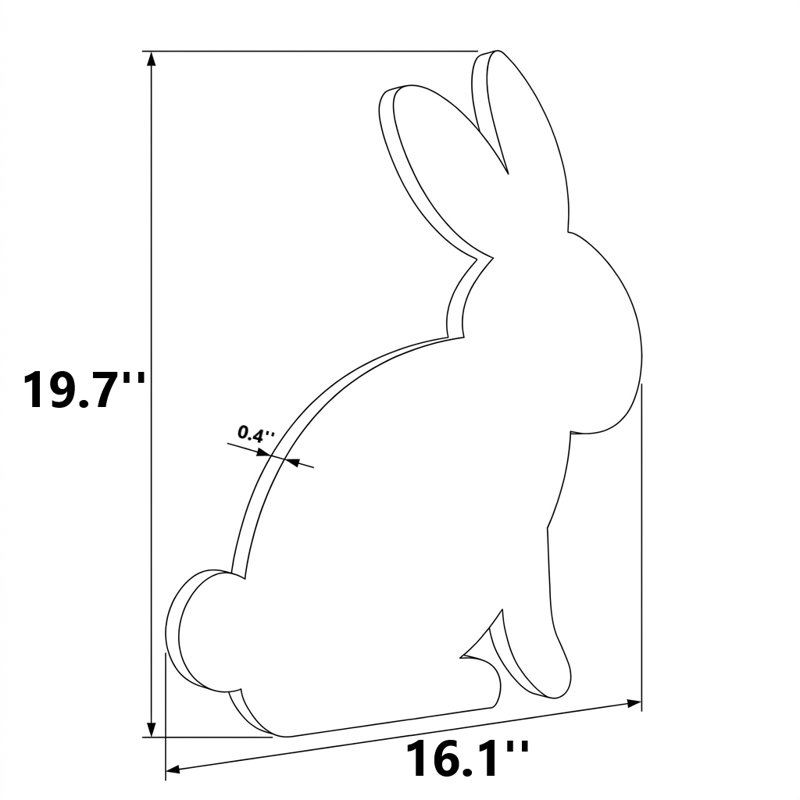 Pink Bunny Silhouette Wall Mirror